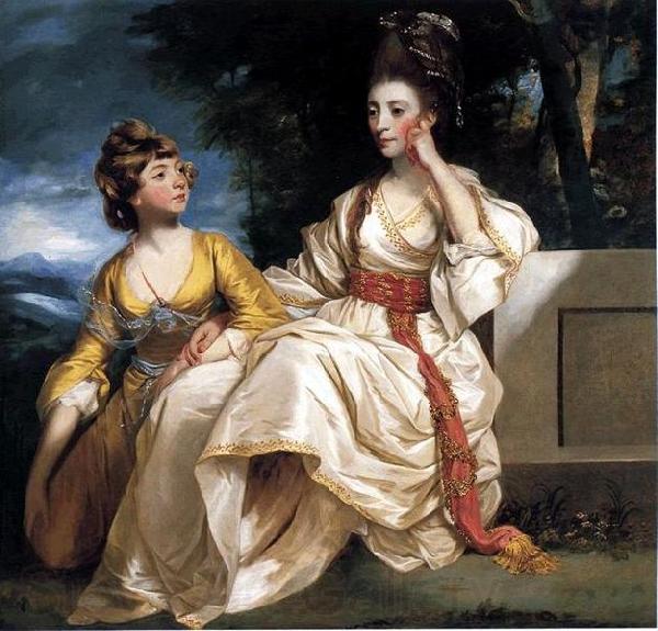 Sir Joshua Reynolds Portrait of Mrs. Thrale and her daughter Hester Spain oil painting art